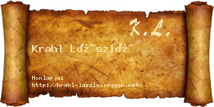 Krahl László névjegykártya